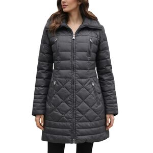 Laundry by Shelli Segal Charcoal Grey Down Puffer Coat *Flaw Size S